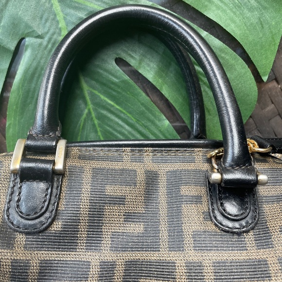 SOLD Fendi Vintage Convertible Boston Bag Coated Canvas Mini Black - Picture 9 of 16